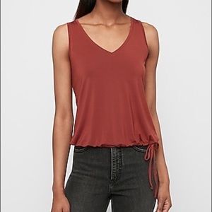 Cinched Hem V-Neck Easy Tank